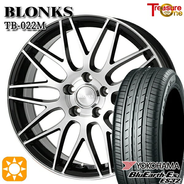 【取付対象】215/40R18 85W ヨコハマ ブルーアース ES32 トレジャーワン ブロンクス TB022M ブラックポリッシュ 18インチ 7.5J 5H114.3 サマータイヤホイールセット