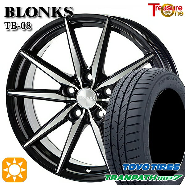 【取付対象】205/60R16 96H XL トーヨー トランパス mp7 トレジャーワン ブロンクス TB08 ブラックポリッシュ 16インチ 6.5J 5H114.3 サマータイヤホイールセット