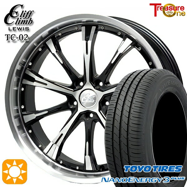 【取付対象】215/40R18 85W トーヨー ナノエナジー3プラス トレジャーワン クリフクライムルイス TC02 ブラックポリッシュ 18インチ 7.0J 5H114.3 サマータイヤホイールセット