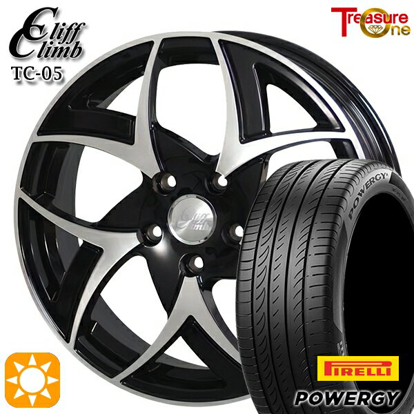【取付対象】245/35R20 95W XL ピレリ パワジー トレジャーワン クリフクライム TC05 ブラックポリッシュ 20インチ 8.5J 5H114.3 サマータイヤホイールセット