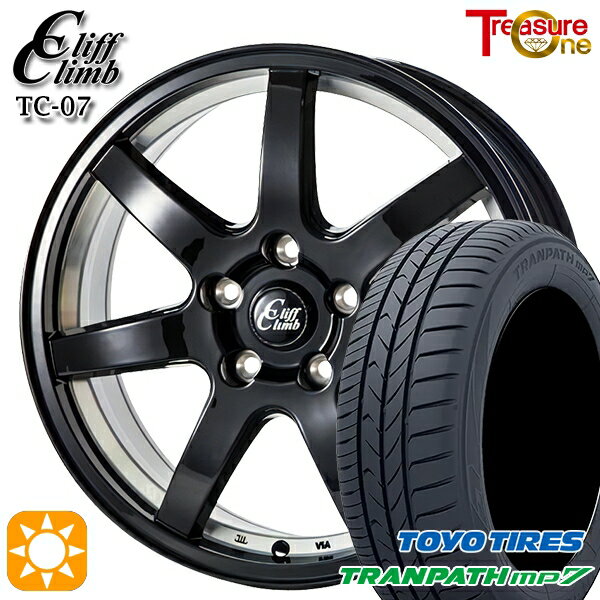 【取付対象】195/65R15 91H トーヨー トランパス mp7 トレジャーワン クリフクライム TC07 ブラックアンダーカット 15インチ 6.0J 5H114.3 サマータイヤホイールセット