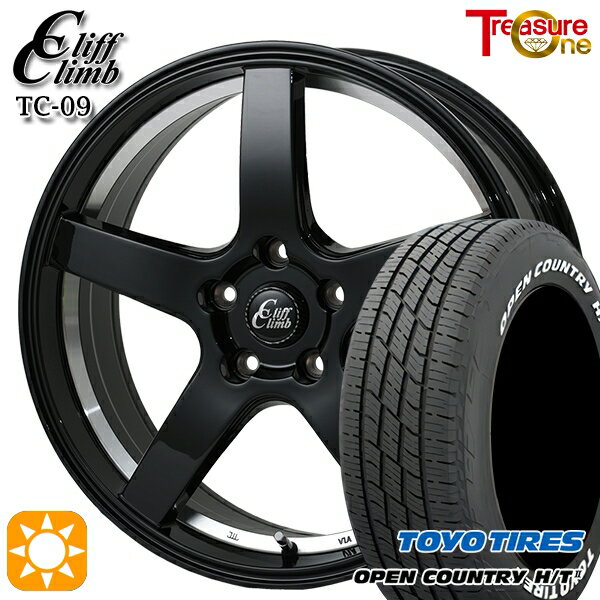 【取付対象】デリカD5 アウトランダー 225/55R18 98H トーヨー オープンカントリー H/T2 WL トレジャーワン クリフクライム TC09 ブラックアンダーカットポリッシュ 18インチ 7.0J 5H114.3 サマータイヤホイールセット