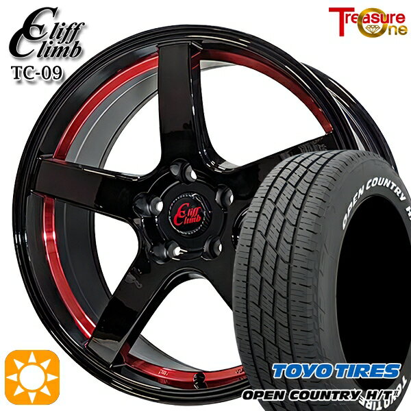 【取付対象】235/60R18 103H トーヨー オープンカントリー H/T2 WL トレジャーワン クリフクライム TC09 ブラックレッドアンダーカット 18インチ 7.0J 5H114.3 サマータイヤホイールセット