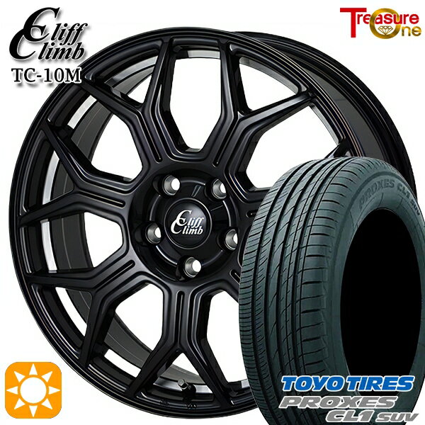 【取付対象】ヴェゼル レガシィ 225/60R18 100H トーヨー プロクセス CL1 SUV トレジャーワン クリフクライム TC10M ブラックアンダーカットポリッシュ 18インチ 7.0J 5H114.3 サマータイヤホイールセット