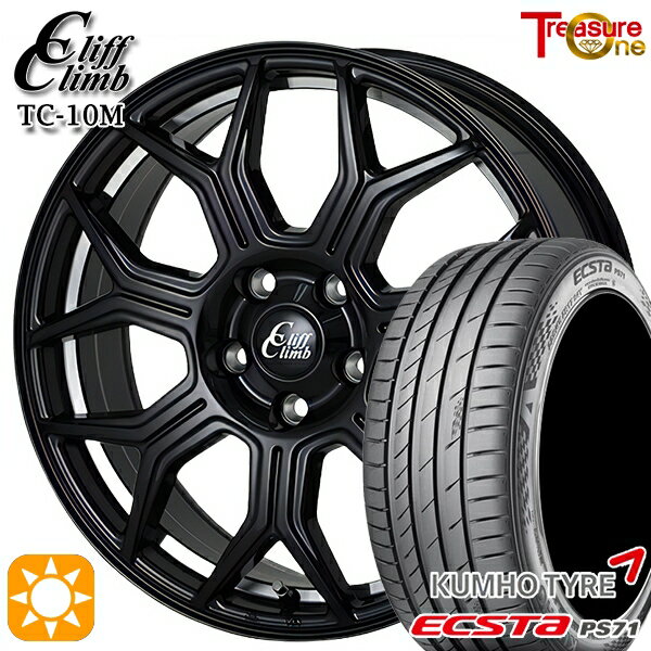 【取付対象】215/40R18 89W XL クムホ エクスタ PS71 トレジャーワン クリフクライム TC10M ブラックアンダーカットポリッシュ 18インチ 7.0J 5H100 サマータイヤホイールセット
