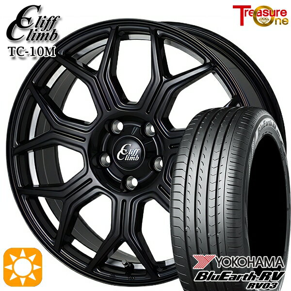 【取付対象】235/50R18 101V XL ヨコハマ ブルーアース RV03 トレジャーワン クリフクライム TC10M ブラックアンダーカットポリッシュ 18インチ 7.0J 5H114.3 サマータイヤホイールセット
