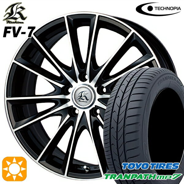 【取付対象】205/50R17 93V トーヨー トランパス mp7 テクノピア カシーナ FV7 ブラックポリッシュ 17インチ 7.0J 5H114.3 サマータイヤホイールセット
