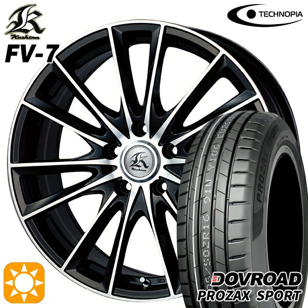 【取付対象】リーフ レヴォーグ 215/50R17 95W XL DOVROAD プロザックススポーツ テクノピア カシーナ FV7 ブラックポリッシュ 17インチ 7.0J 5H114.3 サマータイヤホイールセット