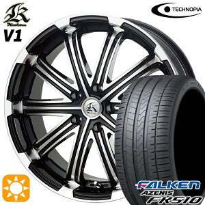 【取付対象】215/35R19 85Y XL ファルケン アゼニス FK510 テクノピア カシーナ V1 ブラックポリッシュ 19インチ 8.0J 5H114.3 サマータイヤホイールセット