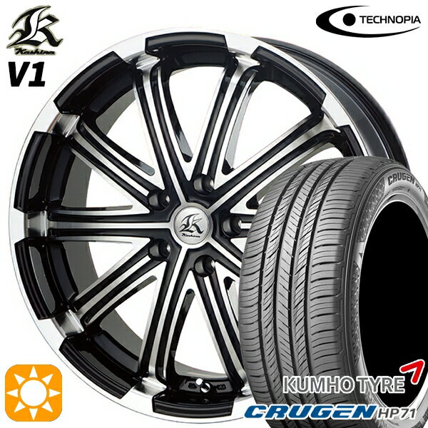 【取付対象】235/60R18 107V XL クムホ クルーゼン HP71 テクノピア カシーナ V1 ブラックポリッシュ 18インチ 7.0J 5H114.3 サマータイヤホイールセット