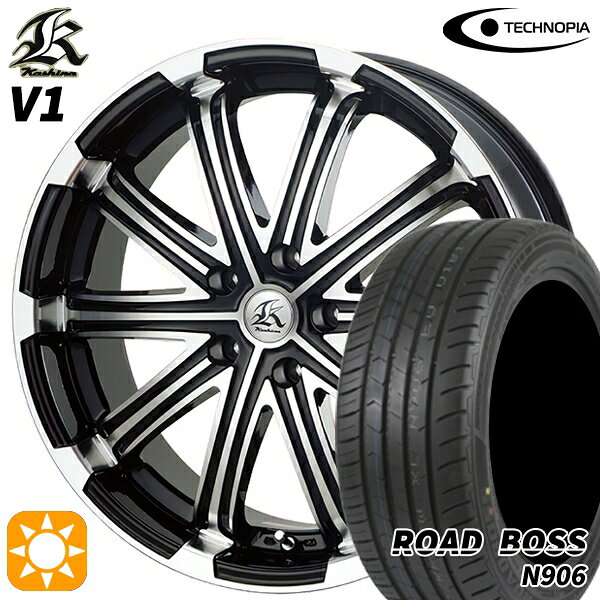 【取付対象】245/40R20 99W XL ロードボス N906 テクノピア カシーナ V1 ブラックポリッシュ 20インチ 8.5J 5H114.3 サマータイヤホイールセット