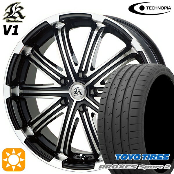 【取付対象】225/35R19 88Y XL トーヨー プロクセススポーツ2 テクノピア カシーナ V1 ブラックポリッシュ 19インチ 8.0J 5H114.3 サマータイヤホイールセット