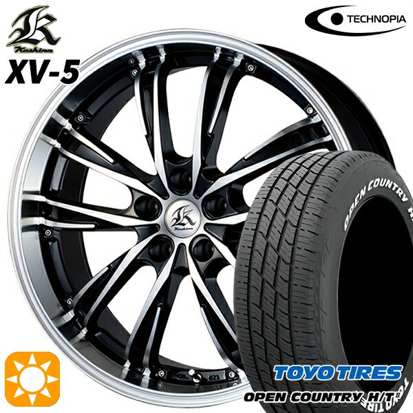 【取付対象】225/60R18 100H トーヨー オープンカントリー H/T2 WL テクノピア カシーナ XV5 ブラックポリッシュ 18インチ 7.5J 5H114.3 サマータイヤホイールセット