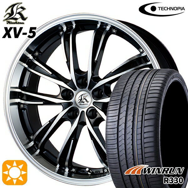 【取付対象】ジェイド アクセラ 225/40R18 92W XL ウィンラン R330 テクノピア カシーナ XV5 ブラックポリッシュ 18インチ 7.0J 5H114.3 サマータイヤホイールセット