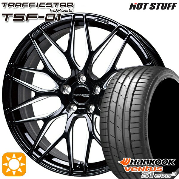 【取付対象】アルファード C-HR 245/35R20 95Y XL ハンコック veNtus S1 evo3 K127 HotStuff トラフィックスターフォージド TSF-01 ブラック/マシニングポリッシュ 20インチ 8.5J 5H114.3 サマータイヤホイールセット