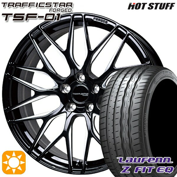 【取付対象】アルファード C-HR 245/35R20 95Y XL ラウフェン Z FIT EQ LK03 HotStuff トラフィックスターフォージド TSF-01 ブラック/マシニングポリッシュ 20インチ 8.5J 5H114.3 サマータイヤホイールセット