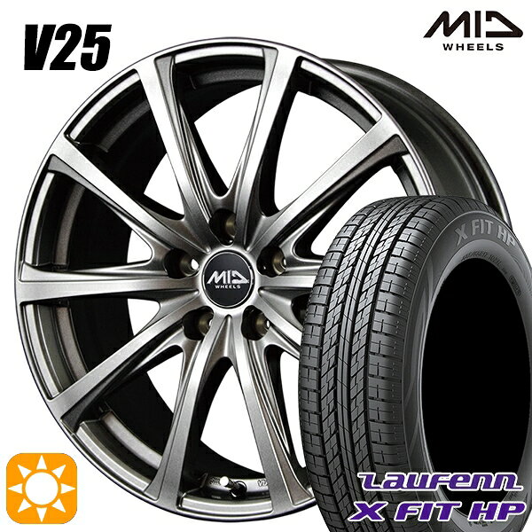 【取付対象】225/60R17 99H ラウフェン X FIT HP LA41 MID ユーロスピード V25 メタリックグレー 17インチ 7.0J 5H114.3 サマータイヤホイールセット