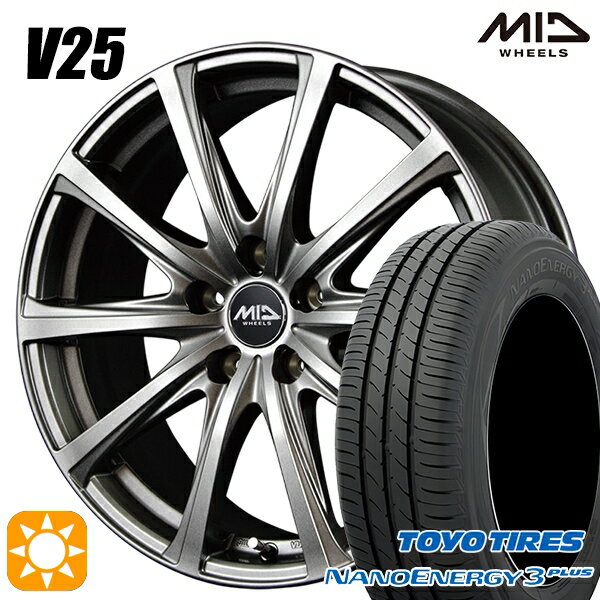 【取付対象】205/60R16 92H トーヨー ナノエナジー3プラス MID ユーロスピード V25 メタリックグレー 16インチ 6.5J 5H114.3 サマータイヤホイールセット