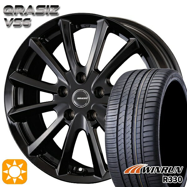 【取付対象】C-HR レガシィB4 225/50R18 95W ウィンラン R330 コーセイ クレイシズ VS6 グロッシーブラック 18インチ 7.0J 5H114.3 サマータイヤホイールセット