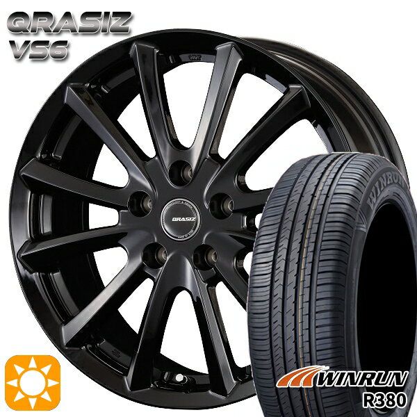 【取付対象】エスティマ ヤリスクロス 215/60R16 95H ウィンラン R380 コーセイ クレイシズ VS6 グロッシーブラック 16インチ 6.5J 5H114.3 サマータイヤホイールセット