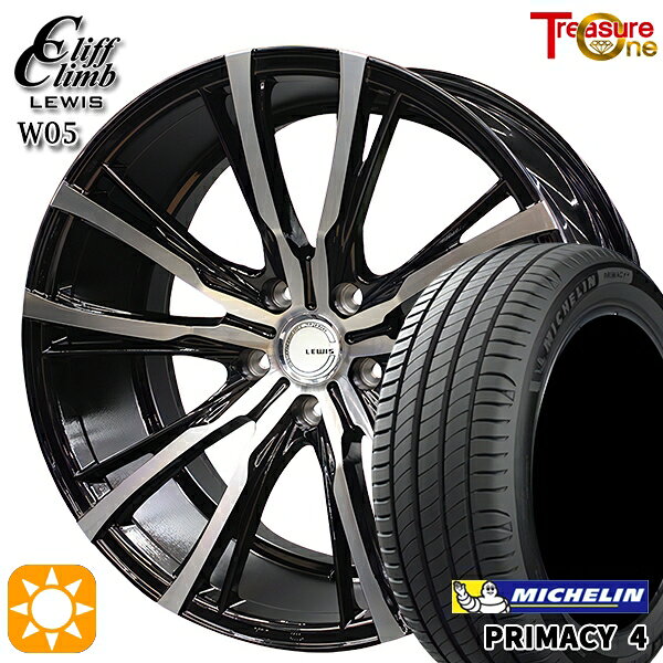 樂天商城 - 【取付対象】マークX レクサスIS 235/40R19 96W XL VOL ミシュラン プライマシー4 トレジャーワン クリフクライム ルイス W05 ブラックポリッシュ 19インチ 8.5J 5H114.3 サマータイヤホイールセット