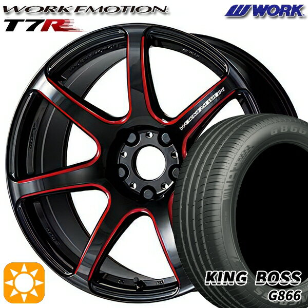 【取付対象】225/50R18 99W XL キングボス G866 WORK エモーション T7R Kurenai 18インチ 7.5J 5H114.3 サマータイヤホイールセット