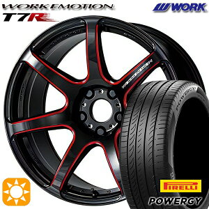 【取付対象】215/45R17 91W XL ピレリ パワジー WORK エモーション T7R Kurenai 17インチ 7.0J 5H114.3 サマータイヤホイールセット