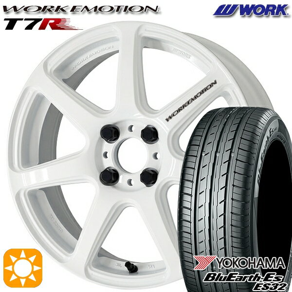 最大2,000円OFFクーポン★195/50R16 84V ヨコハマ ブルーアース ES32 WORK エモーション T7R ホワイト 16インチ 6.5J 4H100 サマータイヤホイールセット