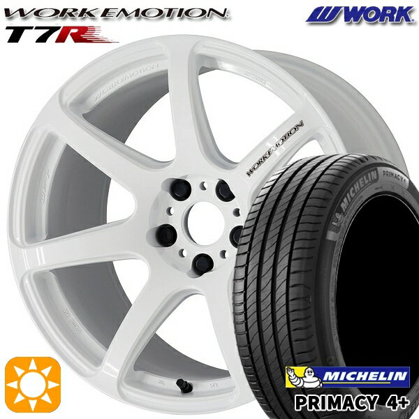 【取付対象】215/45R17 91W XL ミシュラン プライマシー4プラス WORK エモーション T7R ホワイト 17インチ 7.0J 5H114.3 サマータイヤホイールセット