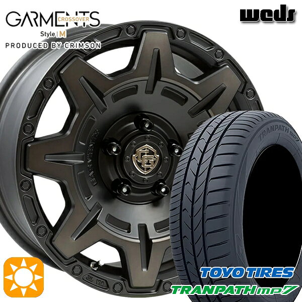 【取付対象】C-HR カローラクロス 215/60R17 96H トーヨー トランパス mp7 Weds ガーメンツ スタイルM マットブラッククリア 17インチ 7.0J 5H114.3 サマータイヤホイールセット