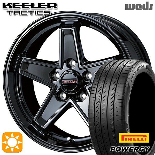 【取付対象】ヴェゼル オデッセイ 215/60R16 95H ピレリ パワジー Weds キーラー タクティクス グロスブラック 16インチ 7.0J 5H114.3 サマータイヤホイールセット