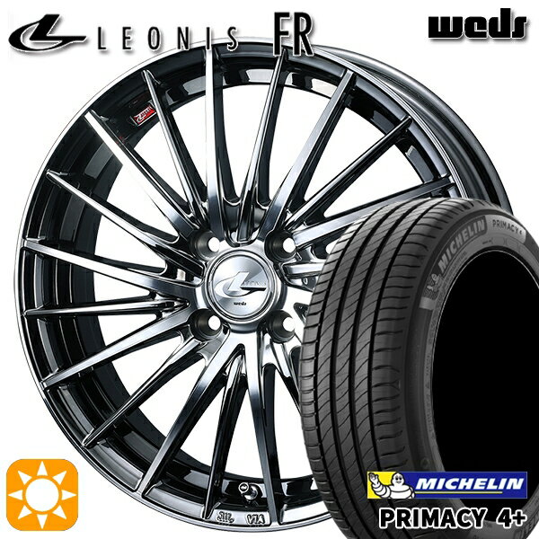 【取付対象】195/50R16 88V XL ミシュラン プライマシー4プラス Weds レオニス FR BMCMC (ブラックメタルコート ミラーカット) 16インチ 6.0J 4H100 サマータイヤホイールセット