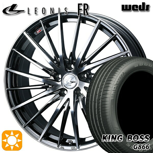 【取付対象】215/50R17 95W XL キングボス G866 Weds レオニス FR BMCMC (ブラックメタルコート ミラーカット) 17インチ 7.0J 5H114.3 サマータイヤホイールセット