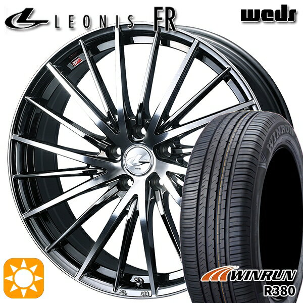 【取付対象】215/60R16 95H ウィンラン R380 Weds レオニス FR BMCMC (ブラックメタルコート ミラーカット) 16インチ 6.5J 5H114.3 サマータイヤホイールセット