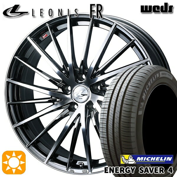 【取付対象】205/55R16 94V XL ミシュラン エナジーセイバー4 Weds レオニス FR BMCMC (ブラックメタルコート ミラーカット) 16インチ 6.5J 5H114.3 サマータイヤホイールセット