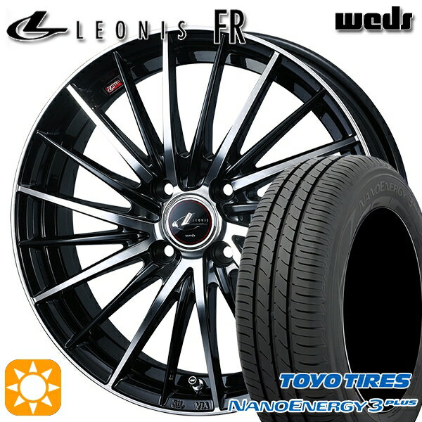 【取付対象】195/45R16 80W トーヨー ナノエナジー3プラス Weds レオニス FR PBMC (パールブラック ミラーカット) 16インチ 6.0J 4H100 サマータイヤホイールセット