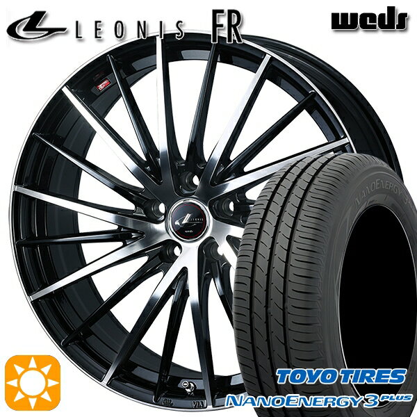 【取付対象】215/45R18 89W トーヨー ナノエナジー3プラス Weds レオニス FR PBMC (パールブラック ミラーカット) 18インチ 7.0J 5H114.3 サマータイヤホイールセット