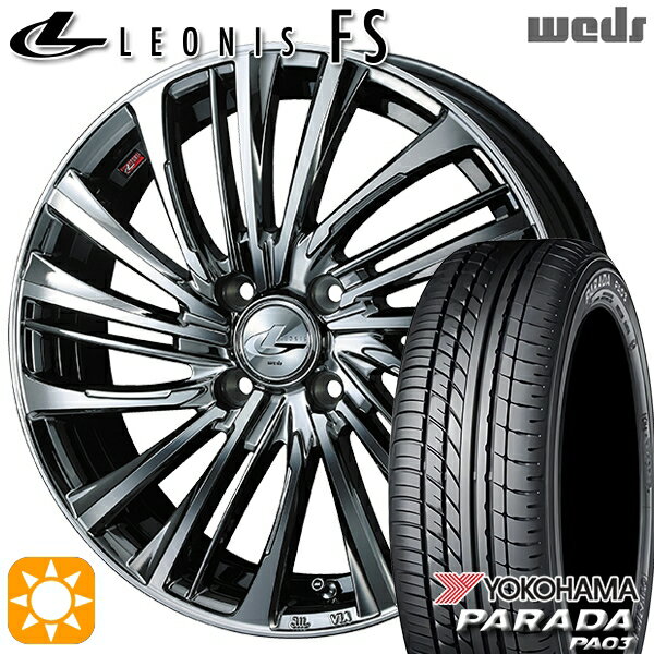 【取付対象】軽トラ 165/55R14C 95/93N ヨコハマ パラダ PA03 Weds レオニス FS BMCMC (ブラックメタルコート/ミラーカット) 14インチ 4.5J 4H100 サマータイヤホイールセット