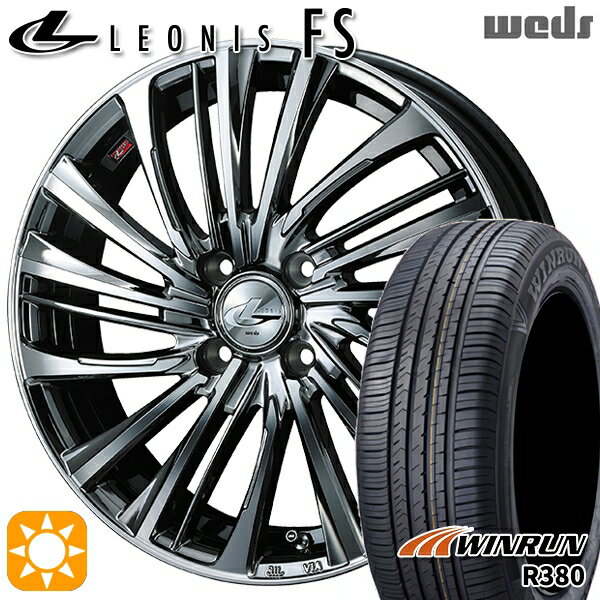 【取付対象】エブリィワゴン 165/60R14 75H ウィンラン R380 Weds レオニス FS BMCMC (ブラックメタルコート/ミラーカット) 14インチ 4.5J 4H100 サマータイヤホイールセット