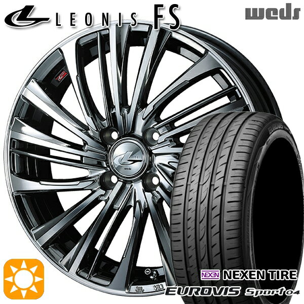 【取付対象】165/60R14 75H ロードストーン ユーロビズ Sport 04 Weds レオニス FS BMCMC (ブラックメタルコート/ミラーカット) 14インチ 4.5J 4H100 サマータイヤホイールセット