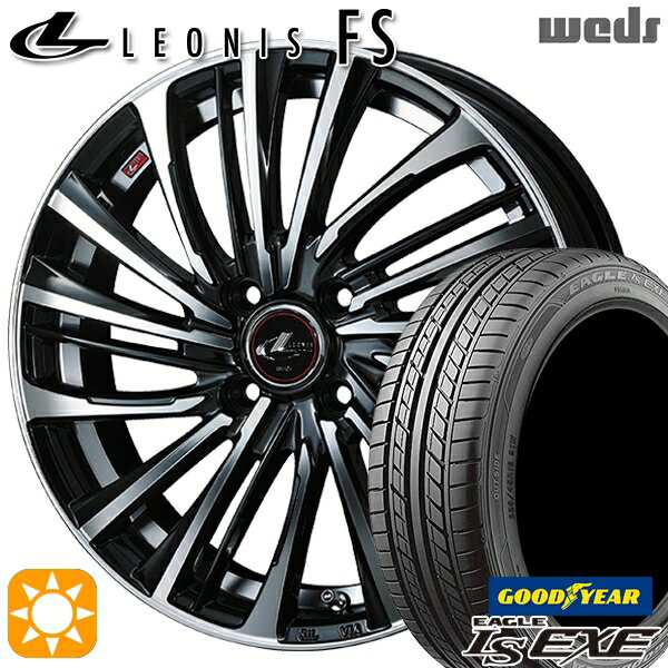 【取付対象】アクア ヤリス 205/40R17 84W XL グッドイヤー イーグル LSEXE Weds レオニス FS PBMC (パールブラック/ミラーカット) 17インチ 6.5J 4H100 サマータイヤホイールセット