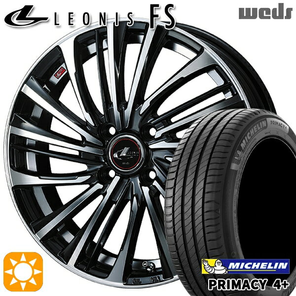 【取付対象】アクア ヤリス 195/50R16 88V XL ミシュラン プライマシー4プラス Weds レオニス FS PBMC (パールブラック/ミラーカット) 16インチ 6.0J 4H100 サマータイヤホイールセット