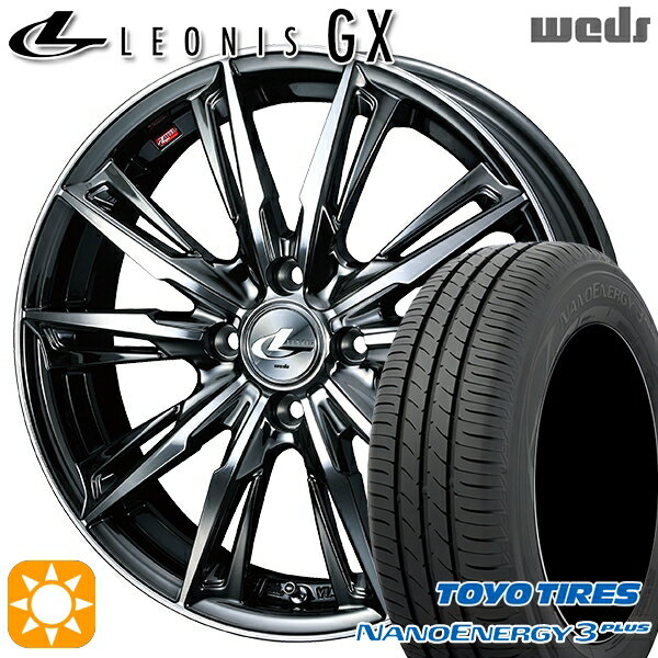 【取付対象】195/45R16 80W トーヨー ナノエナジー3プラス Weds レオニス GX BMCMC (ブラックメタルコート/ミラーカット) 16インチ 6.0J 4H100 サマータイヤホイールセット