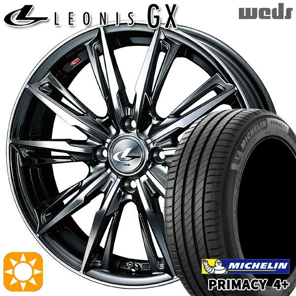 【取付対象】マツダ2 ノート 205/45R17 88W XL ミシュラン プライマシー4プラス Weds レオニス GX BMCMC (ブラックメタルコート/ミラーカット) 17インチ 6.5J 4H100 サマータイヤホイールセット