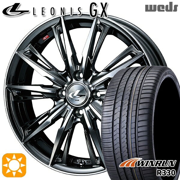 【取付対象】195/45R16 84V XL ウィンラン R330 Weds レオニス GX BMCMC (ブラックメタルコート/ミラーカット) 16インチ 6.0J 4H100 サマータイヤホイールセット