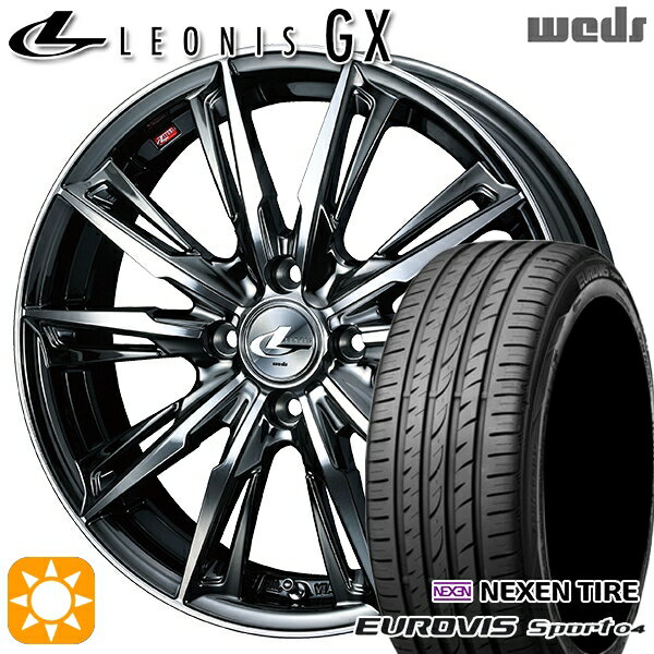 【取付対象】165/60R14 75H ロードストーン ユーロビズ Sport 04 Weds レオニス GX BMCMC (ブラックメタルコート/ミラーカット) 14インチ 4.5J 4H100 サマータイヤホイールセット