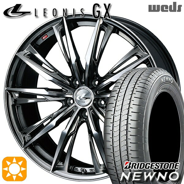 【取付対象】225/45R18 95W XL ブリヂストン ニューノ Weds レオニス GX BMCMC (ブラックメタルコート/ミラーカット) 18インチ 7.0J 5H114.3 サマータイヤホイールセット