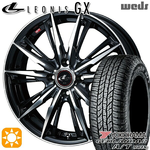 【取付対象】ライズ ロッキー 215/60R16 95H ヨコハマ ジオランダーA/T G015 Weds レオニス GX PBMC (パールブラック/ミラーカット) 16インチ 6.0J 4H100 サマータイヤホイールセット