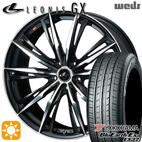 【取付対象】225/35R19 84W ヨコハマ ブルーアース ES32 Weds レオニス GX PBMC (パールブラック/ミラーカット) 19インチ 7.5J 5H114.3 サマータイヤホイールセット