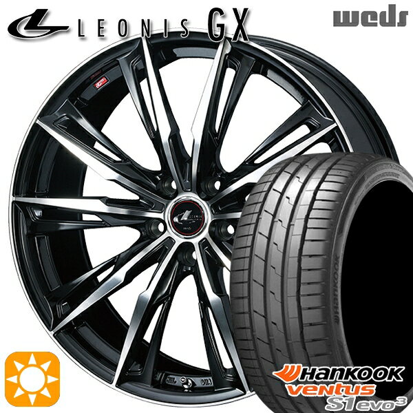 【取付対象】215/40R18 89Y XL ハンコック veNtus S1 evo3 K127 Weds レオニス GX PBMC (パールブラック/ミラーカット) 18インチ 7.0J 5H100 サマータイヤホイールセット